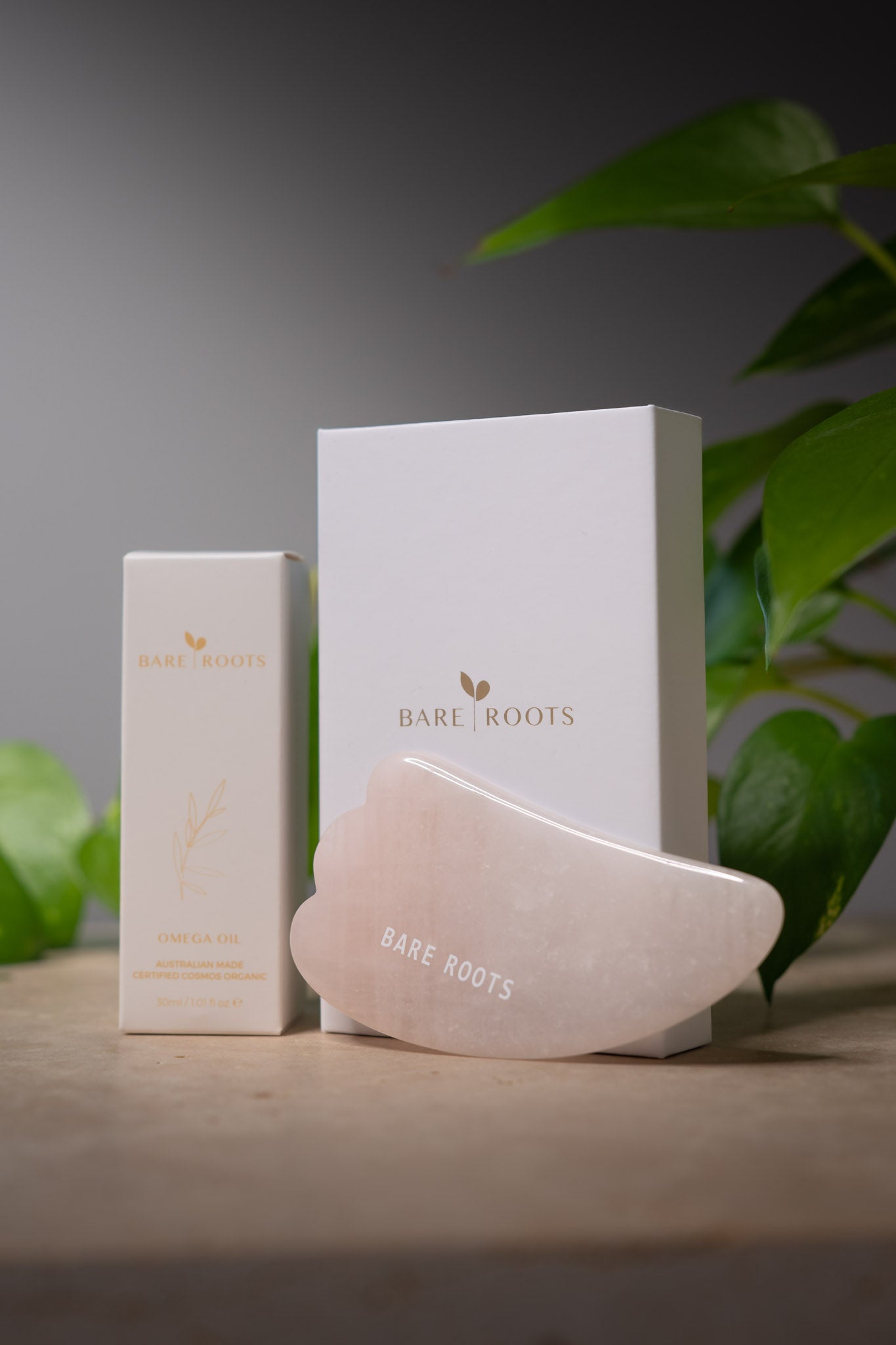 Bare Roots Gua Sha Stone & Omega Oil Duo